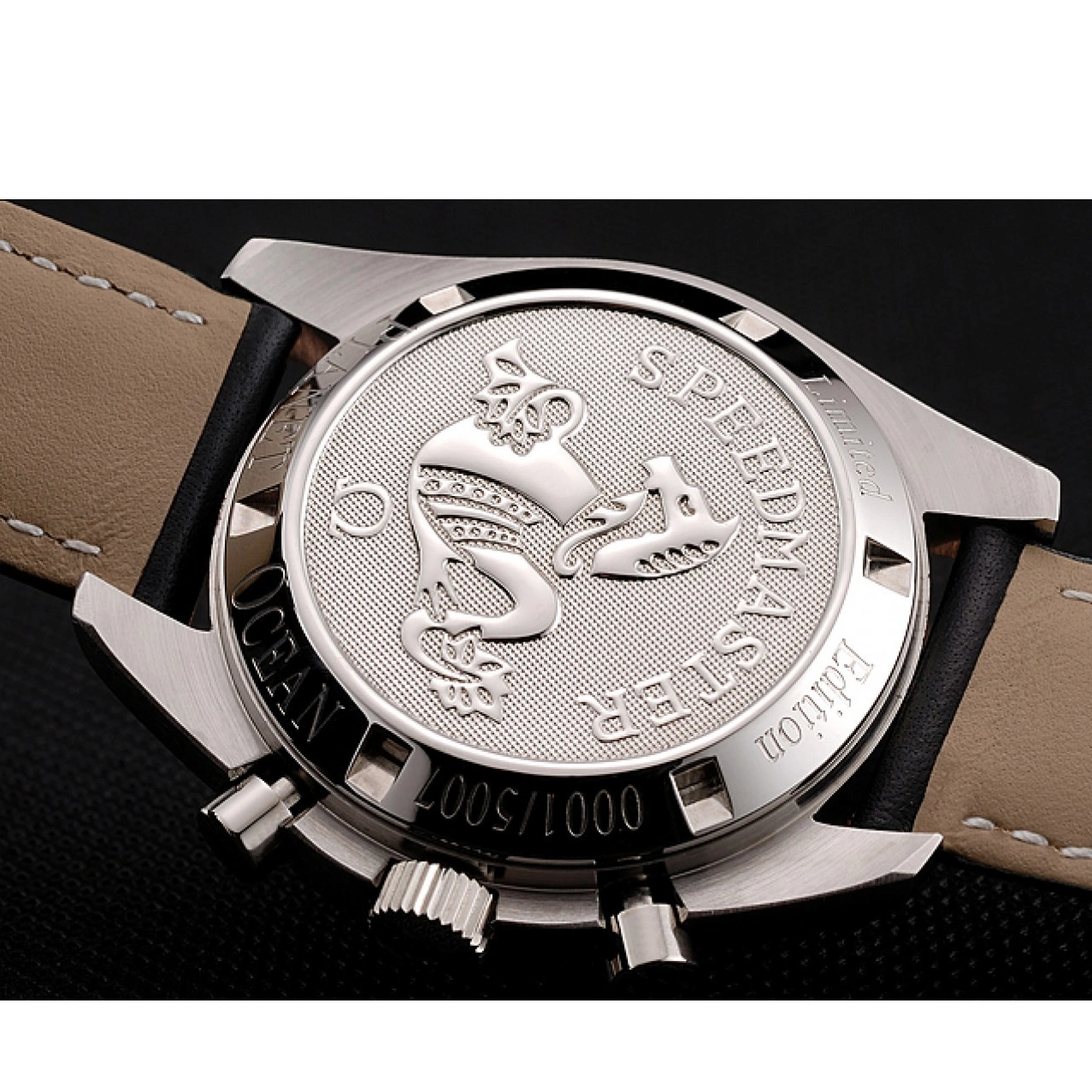 1025 Swiss Omega Speedmaster Professional Black Dial Black Leather Bracelet 1453936